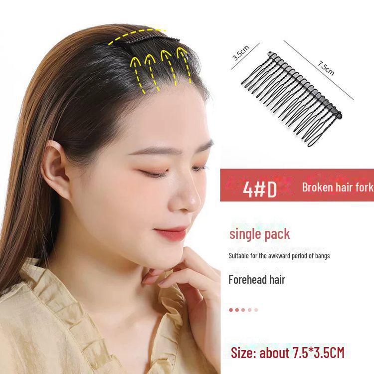 Korean Hairpin: Tidy Broken Hair, No Damage, Invisible Black Bangs Comb