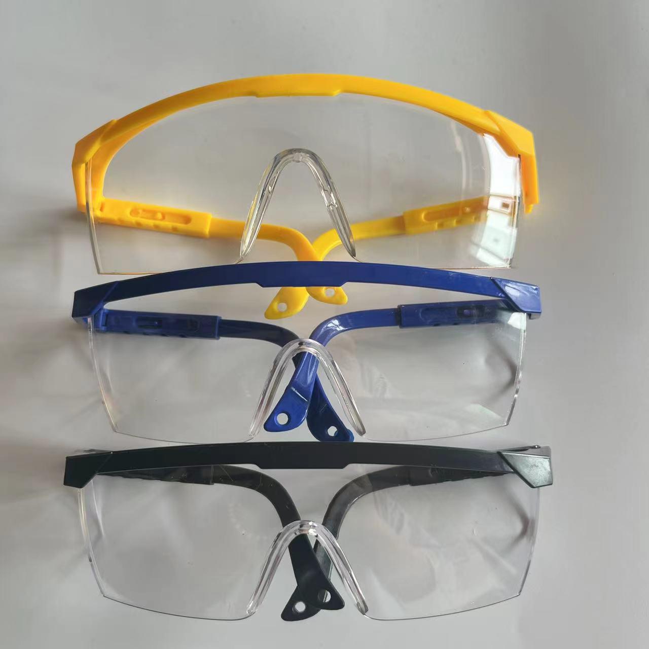 Anti-Fog Retractable Leg Goggles, Impact-Resistant Windproof Cycling and Protective Glasses Blue and White