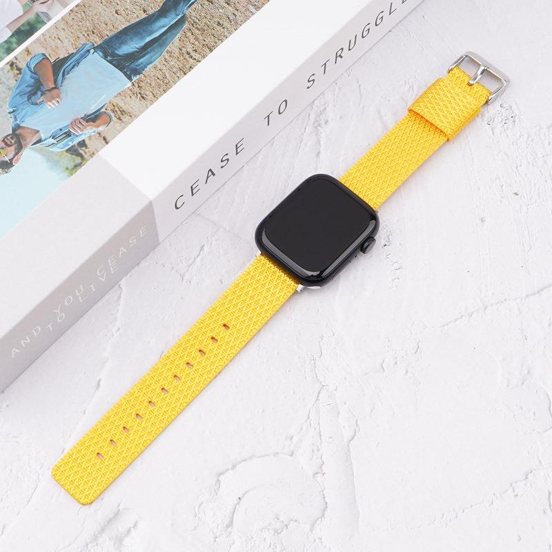 Watch Band For Apple Watch Series 10 42mm/9 8 7 41mm/6 5 4 SE (2023) SE (2022) SE 40mm/3 2 1 38mm Grids Texture Nylon Strap