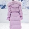 Children's Down Jacket, Winter Clothing, Girls' Coat with Large Fur Collar
