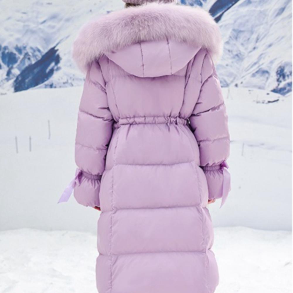 Children's Down Jacket, Winter Clothing, Girls' Coat with Large Fur Collar