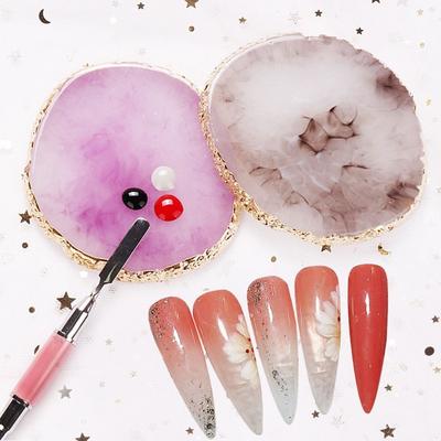 Ronde Nail Art Palet Professioneel Gouden Randen Gel Polish Palet DIY Makkelijk Schoon Te Maken Kunstnagel Tips Palet Nagel Salon
