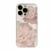 Funda para teléfono con estampado de flores blancas pintadas al óleo para iPhone 13/14/15/16 Pro Max y iPhone 17 Pro