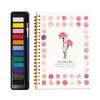 Watercolor Workbook with 12 Colors Pigment Step-by-Step Animal Flower Painting Guide Paper Coloring Book for Learning Techniques Stress Relief