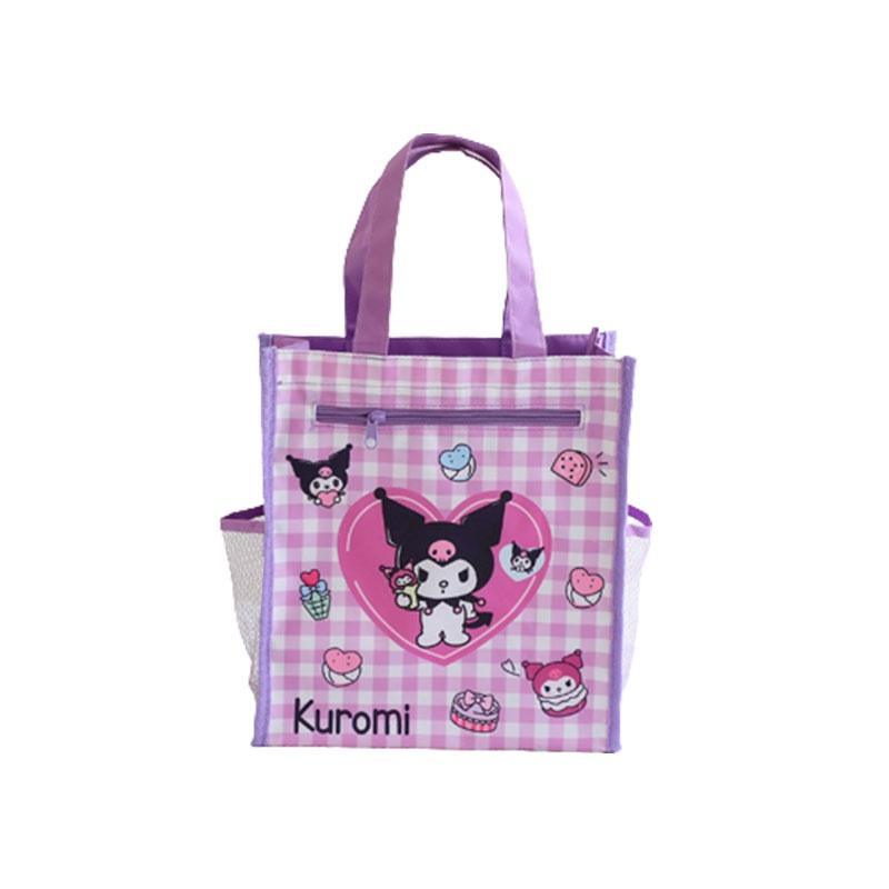 Sanrio My Melody Kuromi Cinnamoroll Cartoon Lunch Box Bag Waterproof Oxford Cloth Handbag Love Kuromi