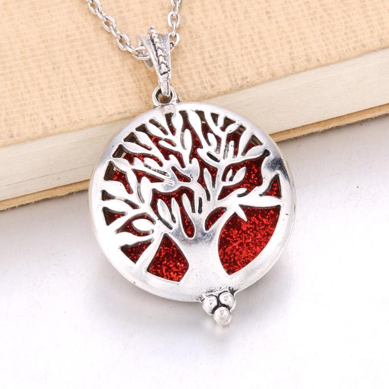 Aromatherapy Necklace Tree of Life Diffuser Jewelry Vintage Open Locket Pendant Essential Oil Perfume Aroma Diffuser Necklace