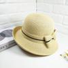 Summer Beige British Bow Top Hat Children Spring and Summer Straw Fashion Versatile Shopping Shade Sun Protection Straw Hat