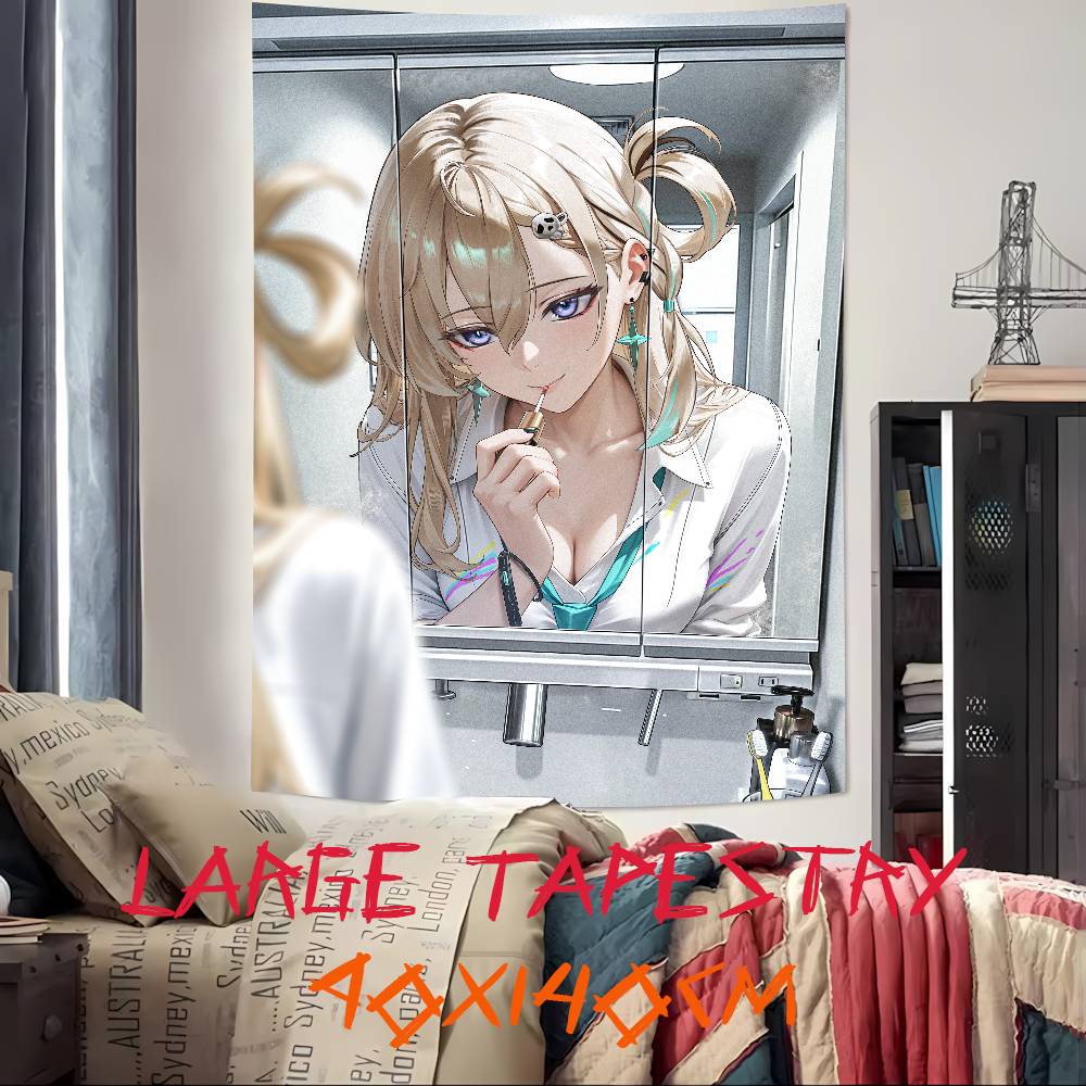 Kawaii Hot Pretty Cute Girl Lynae Popular Cool WuWa Gaming Tapestry Wall Cloth Tapestries Decor Wall Carpet Bedroom Decoration