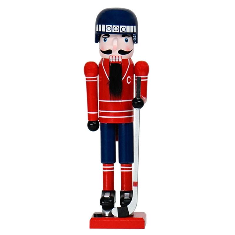 

Wood Nutcrackers Traditional Ice Hockey Nutcrackers Figurine Centerpiece for House Office Ornament Christmas Decoration 1