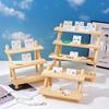 A Top Quality 3 Tier Ear Stud Holder Wooden Jewelry Earring Dispaly Stand Shelf Cupcake Makeup Mini Figure Organizer Showcase