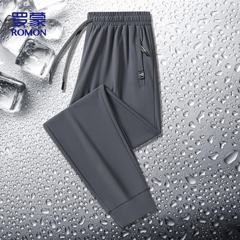 

ROMON Men s Summer Ice Silk Quick-Dry Straight Leg Casual Pants 7XL
