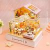 LED Light DIY Wooden Dollhouse Furniture Included Craft Dollhouse Miniature Dollhouse Kit Kids