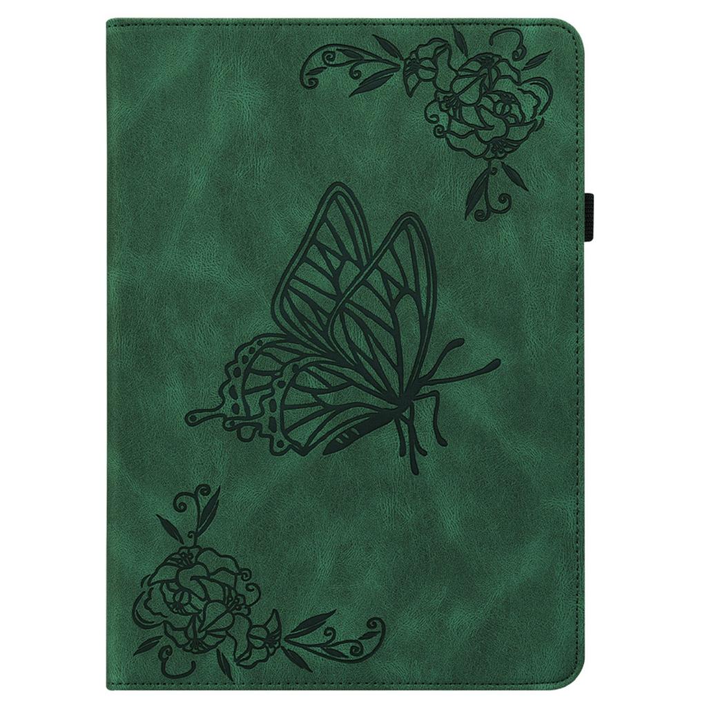 For Lenovo Tab K11 Plus Case Butterfly Flower Imprint PU Leather Tablet Cover with Card Slots