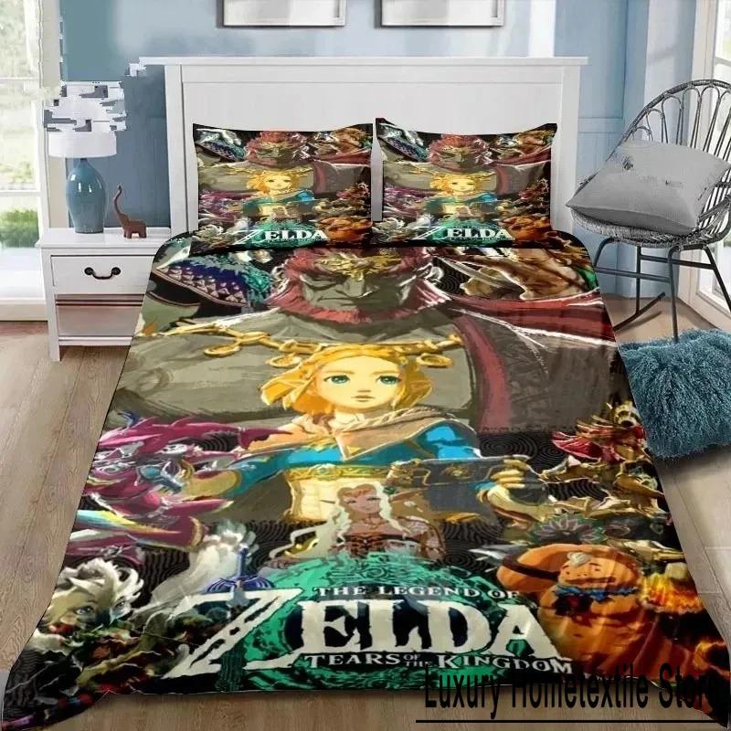 3D Cartoon Zeldas Series Bedding Set Duvet Cover Bed Set Quilt Cover Pillowcase Comforter King Queen Size Boys Adult Bedding Set