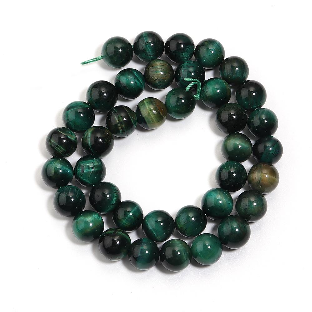 Natural Stone Beads 4 6 8 10 12mm Green Tiger Eye Round Loose Spacer Beads for Jewelry Making DIY Bracelets Necklace Accessories