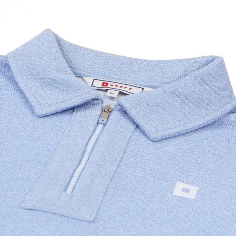 Onoff Men S Half Zip Boucle T ShirT Blue Of9153gb