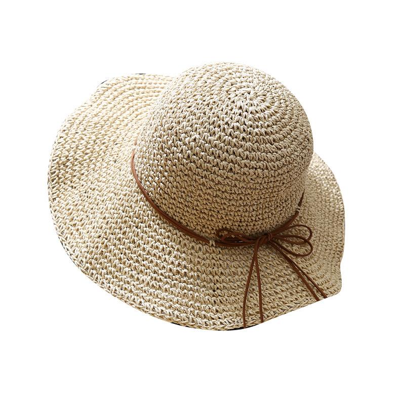 Women's Summer Straw Hat, Fresh and Simple Korean Style, Versatile for Beach Trips, Sunshade Sun Hat, Wide Brim Sun Protection Fisherman Hat