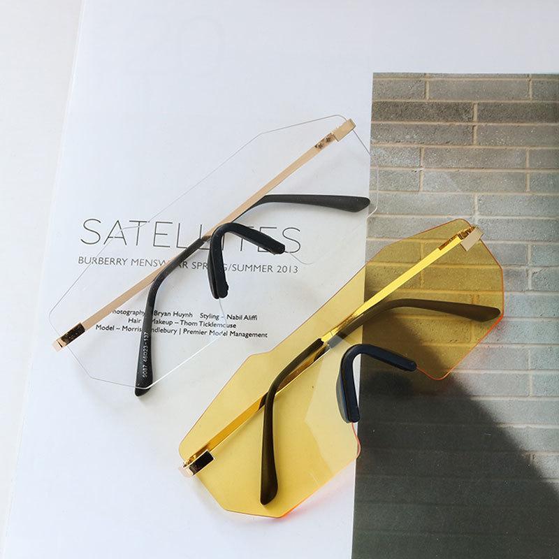 New One Body Square Sunglasses Men Women Borderless Colorful UV400 Designer Fashion Eyewear Oculos De Sol