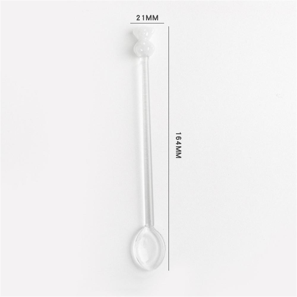 Japanese Style Creative Milk Dessert Teddy Bear Spoon Colorful Transparent Glass Spoon Cute Long Handled Coffee Stirring Spoon