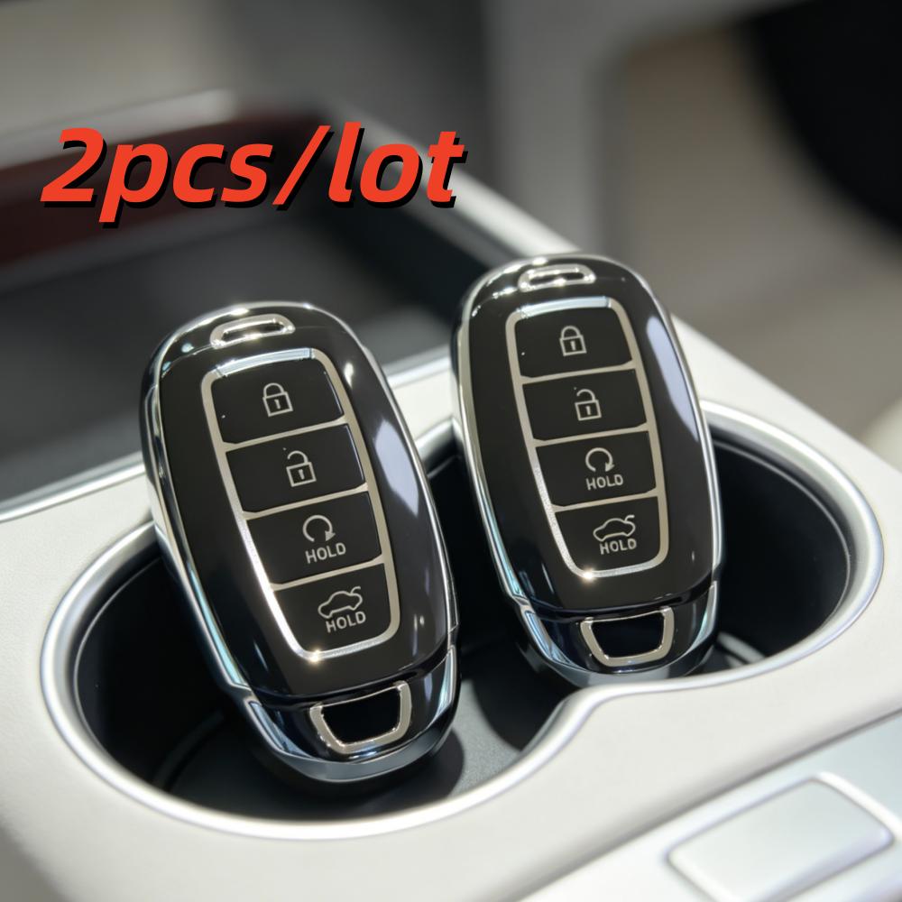 

2pcs/lot Car Key Fob Case Cover for Hyundai Kona 2017 I30 Ix35 Solaris Azera ELANTRA GRANDEUR IG