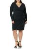 Amazon Essentials Women's Classic Fit Long Sleeve Wrap Dress, Black, Size L