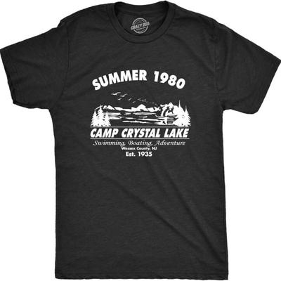 Crazy Dog Koszulka Męska Camp Crystal Lake 1980 Straszliwa Halloweenowa Grafika Nowości Koszulki