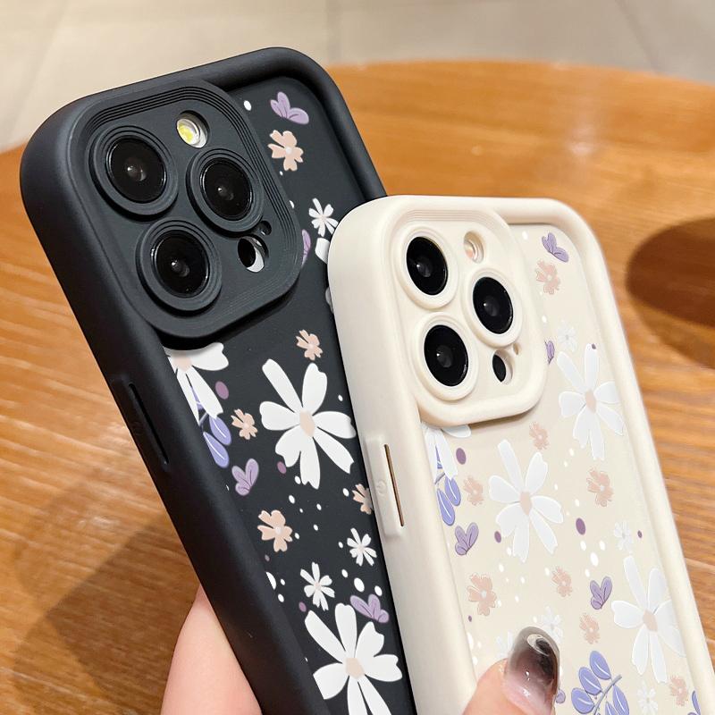 Sunflower Seven Leaf Grass Phone case iPhone 15 Pro Max 11 12 13 16 14 Plus Silicone Shockproof Case Lens protector shell