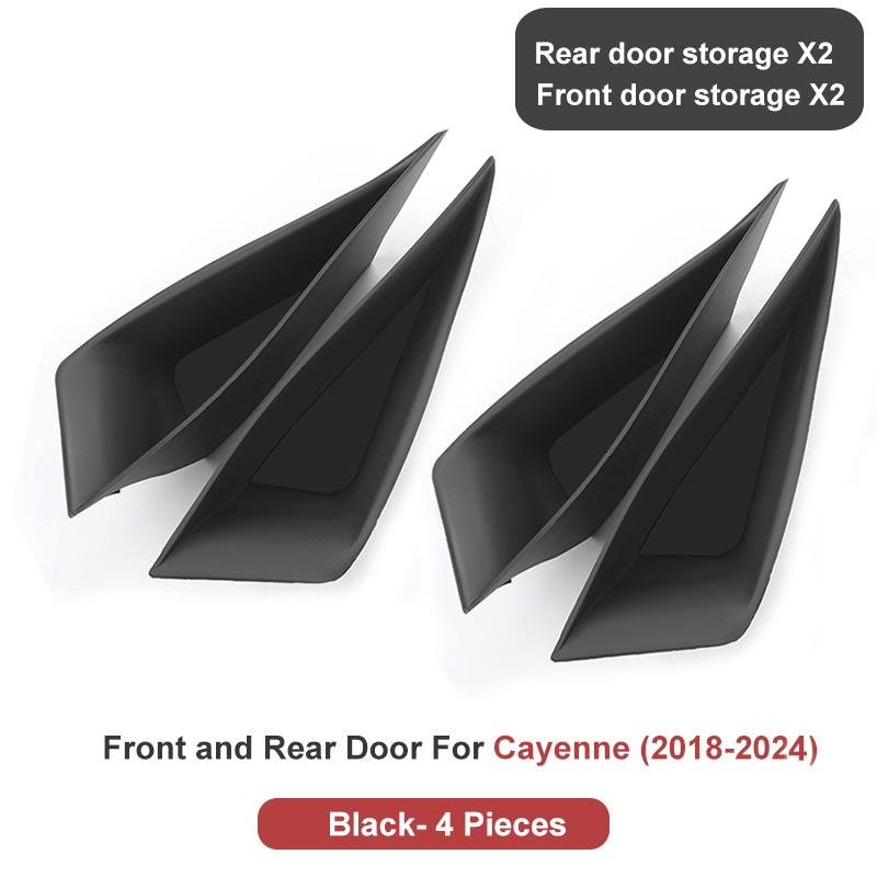 For Porsche Cayenne Macan Car Door Handle Storage Box Front Rear Door Organizer Keys Phone Holder LHD Auto Interior Accessories