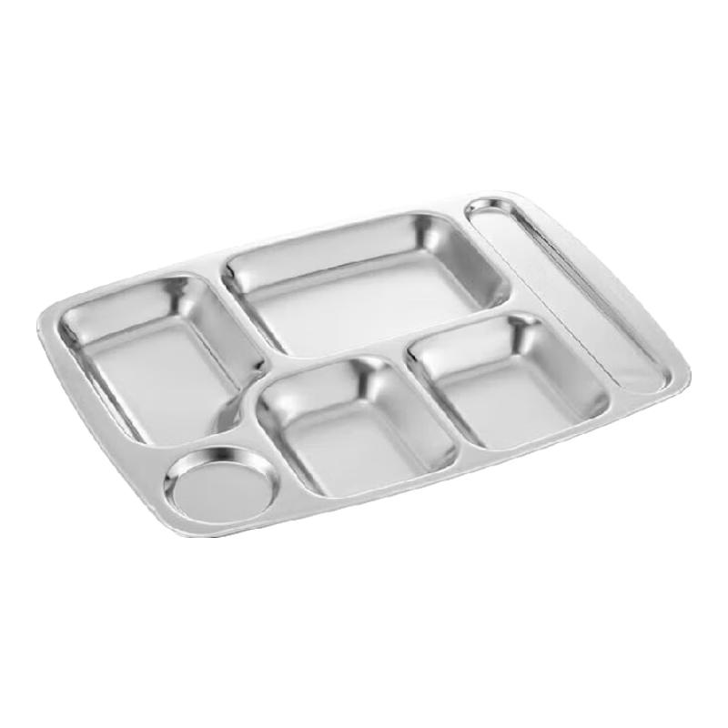 304 Stainless Steel Divided Canteen Tray