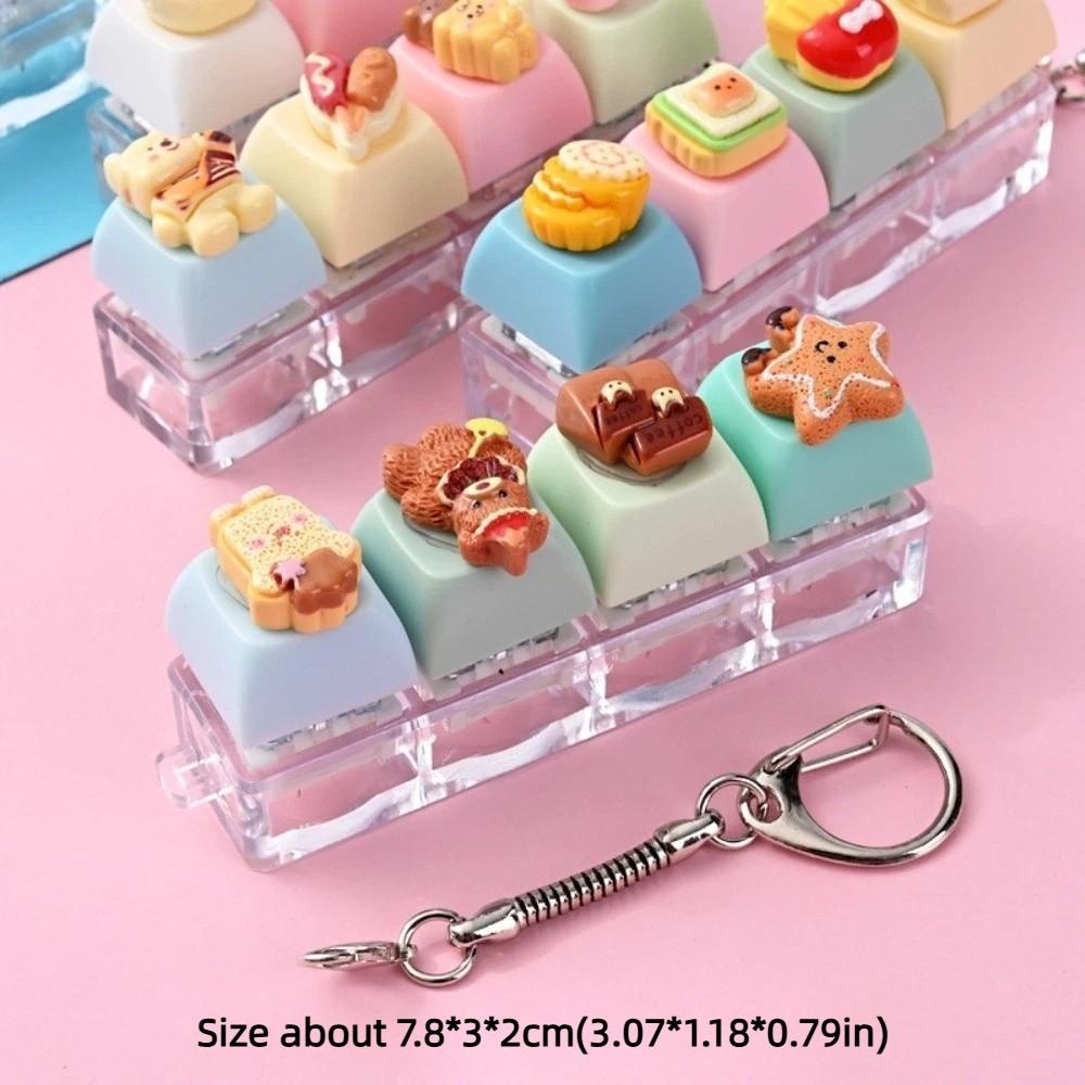 4 Key Anti-stress Toy Pendant Bear Keycap Stress Relief Clicker Fidget Keychain  Decompression Gift