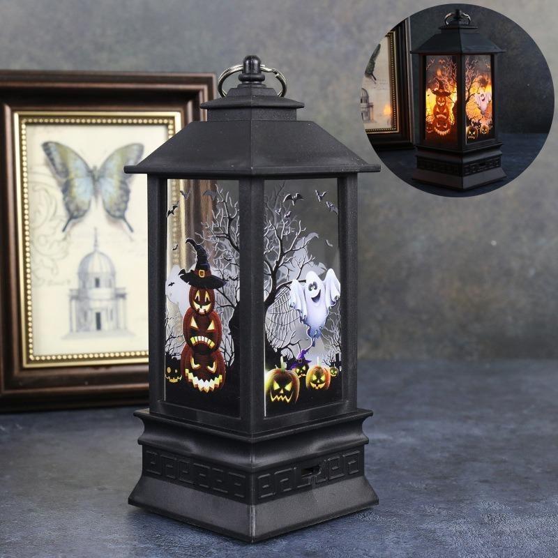Halloween LED Electronic Pagoda Candle Light, Pumpkin Witch Skeleton Owl Decor for Home Party Desktop Mood Atmosphere, Cute Festival Gift Ornaments
