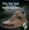 Men's Waterproof Leather Hiking Boots - Insulated, Mid-Top, Cold-Proof for Autumn and Winter