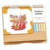 Inspirational Wooden Desk Calendar 2026 with Memo Pad - Customizable Creative Advertising Calendar