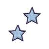 Patchion Set of 2 Little Stars - Light Blue - Self-Adhesive Backing - Embroidered Patch/Badge/Emblem
