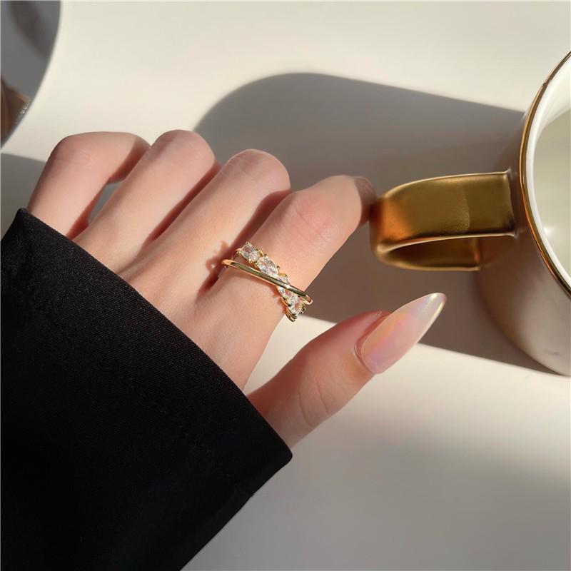 Anillo de Camelia con Pedrería Retro - Joyería de Moda para Mujer para el Dedo Índice con Forma de Flor de Rosa