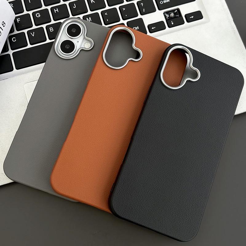 iPhone 17 Plain Leather Phone Case for Apple 15 Pro Max, 14/13, Solid Color, Compatible with 12, Cross-border 16/XS.