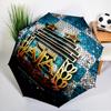Argentinien Fußballverein Aufdruck Automatischer Regenschirm, 8-Speichen für Reisen, Camping, Alltagsregenschirm, Wesentliches Geschenk für Familie und Freunde