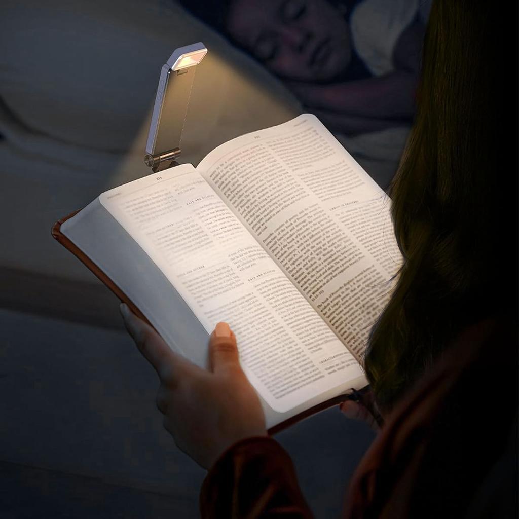 light LED Clip Reading Light, 3 Color Modes, 4 Brightness Levels, USB Rechargeable with Flexible Head for Night Reading
