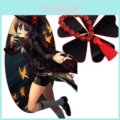 2pcs Genshin Impact Hu Tao Bracelet Red Agate Beads Stunning Cosplay Jewelry Decor For Fans