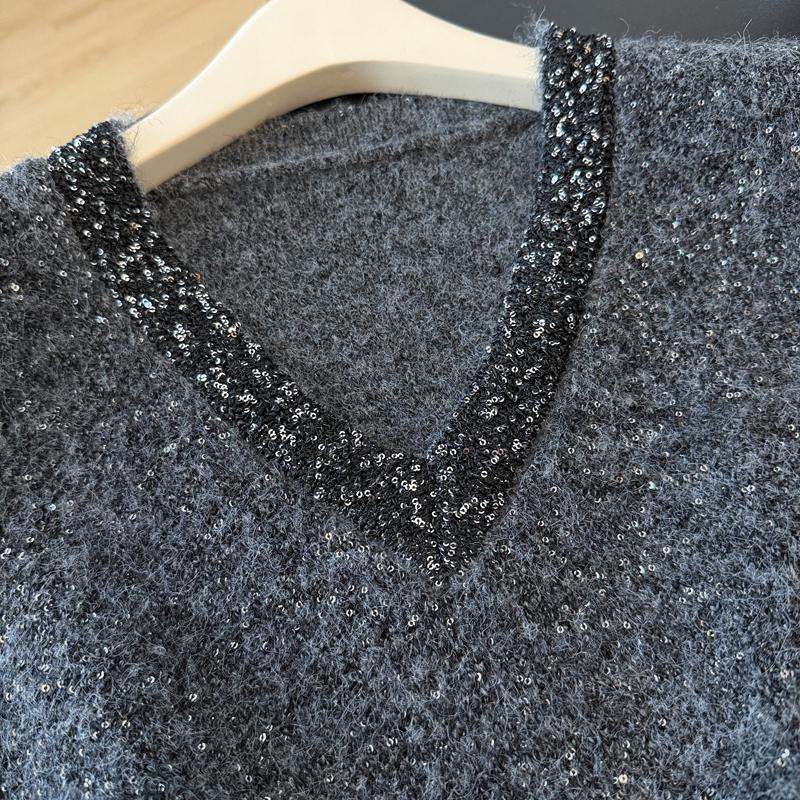 2026 Autunno Inverno Nuovo Maglione da Donna Lavorato a Maglia Perline Vintage Top da Donna Pullover Canotta Senza Maniche Larga Casual