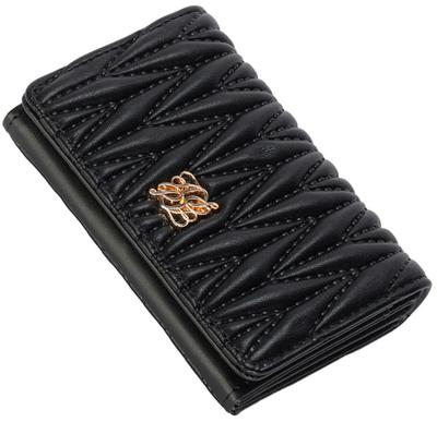 Altro Rose Black Business Card Case for Women, Quilted, 2-Pocket, Holds 20 To 30 Cards, Synthetic Leather, Stylish, Cute, Simple, Thin, Lightweight,
