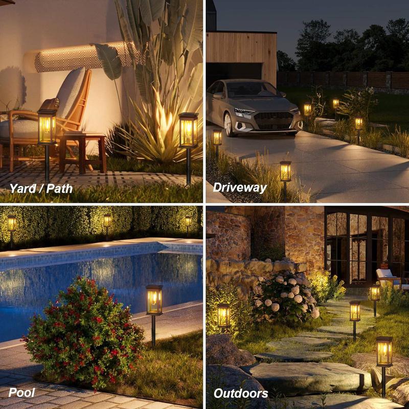 6 Pack Solar Pathway Lights Outdoor, Upgraded Solar Lights For Outside, Auto On/Off Solar Landscape Path Lights