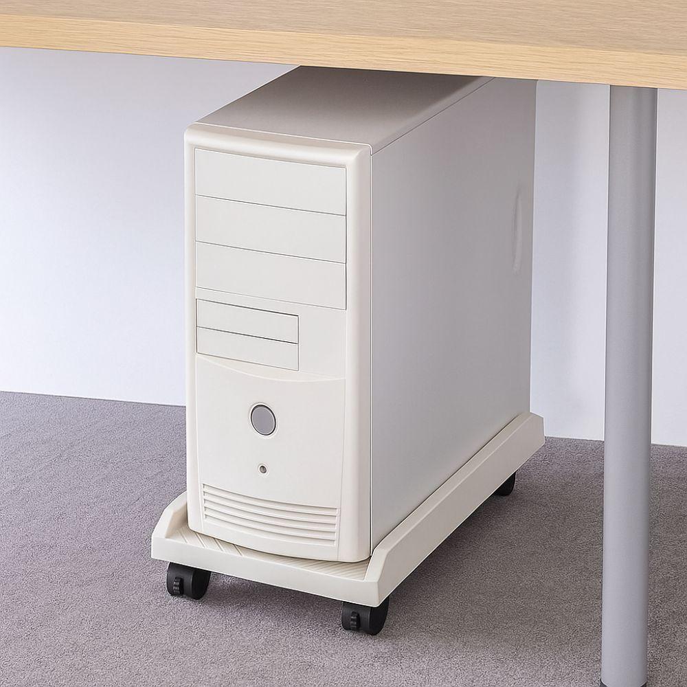 Universal Plastic Mobile CPU Stand Black Lockable PC CPU Holder Heavy-Duty with Wheels CPU Stand for Home