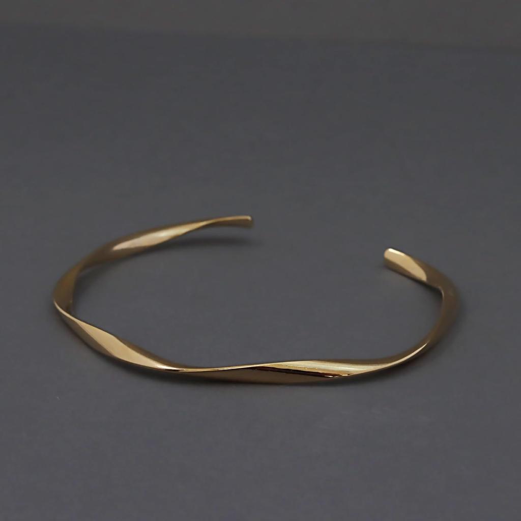 0264 Bracelet Simple Twist Bangle Delicate Women Ladies Adult Accessory Jewelry Alloy Gift Present Birthday Present Trendy Fashionable Casual Pretty