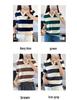 Summer Women's Cotton Knit Short Sleeve Polo Collar Striped Top