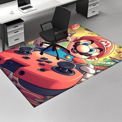 1pc Super Mario Office Carpet Non Slip Rug with Anime Cartoon Design, Perfect for Home Decor, Living Room, Bedroom, Gaming Room, Ideal