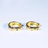 Vintage Non Tarnish 925 Silver Earring for Women Multicolor Zircon Gold Plated Vintage Style Jewelry Accessory