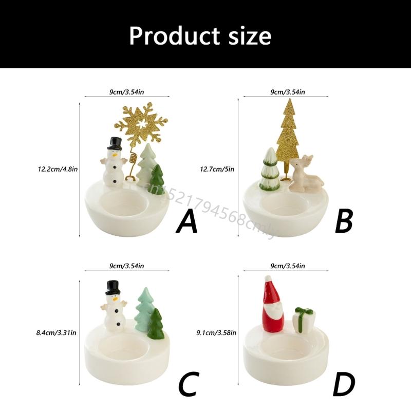Christmas Tealight Holders,Ceramic Christmas Decorations,Centerpieces 6XDE
