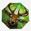 1pc Deer Forest Pattern Automatic Folding Umbrella - Compact 8-Rib Design, Durable Plastic & Iron, Lightweight for Outdoor Daily Use073