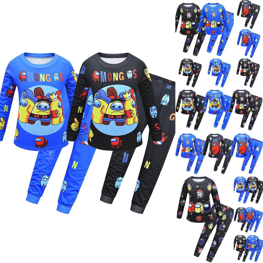 Among Us Zestaw Piżamy Koszulka z Długim Rękawem dla Dzieci Miękka Oddychająca Bielizna Nocna